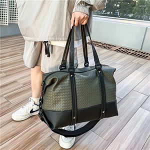 Abendtaschen Unisex stricken Schulter großer Kapazität Klassische Freizeit und Reise PU Leder Casual Totes Vintage über Nacht Tasche