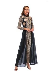 Roupas étnicas muçulmanas dubai dubai dubai manga longa vestido de temperamento de duas peças islâmico para mulheres vestidos de ramadã