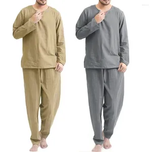 Home Clothing Casual Nightclothes Wärme Feste Farbe Anti-Schenkel lange Hosen Pyjama Männer bequem