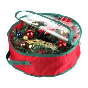 収納バッグ折りたたみ式クリスマスガーランドバッグ透明な窓涙耐性クリーンアップホリデーキャリーオーガナイザーコンテナ