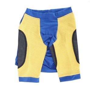 Dog Apparel Large Short T Shirt Antiabrasion Yellow White Striped Prevent Cold Pajamas Breathable For Breed Recovery