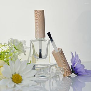 Förvaringsflaskor 1 st 10 ml tomt nagellackglas med träkornslock Hållbara makeupbehållare för att förhindra flytande läckage