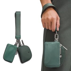 Clutch Bag Dual Pouch Wristlet Lu Women Man Designer Plånbok Purse Luxurys Handväska Korthållare Mynt Purses Keychain Nylon Storage Wallets Key Pouch Organizer Z 4.6