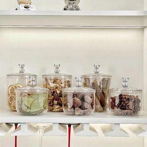 Storage Bottles Durable Sealed Jar Large Capacity Clear With Bear Handle Airtight Lid For Dry Goods Nuts Cereal