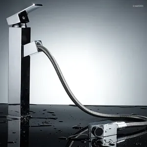 Bathroom Sink Faucets Basin Faucet Tap Single Handle And Cold Water Mixer Taps Lavatory Pull-out Faucetn