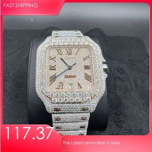 عالي الجودة ICE Out VVS 1 39.8mm Men Moissanite Watch pass tester diamond