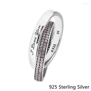 Clusterringe CKK 925 Sterling Silber Süßes Versprechen für Frauen Original Modeschmuck machen Jubiläumsgeschenk