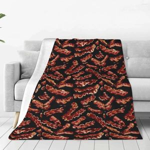 Blankets Bacon Soft Fleece Throw Blanket Warm And Cozy For All Seasons Comfy Microfiber Couch Sofa Bed 40"x30"