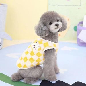 Odzież dla psa Preat Modny wzór szachownicy kamizelka zimowa miękka pluszowa kurtka do stylowych zwierząt domowych premium