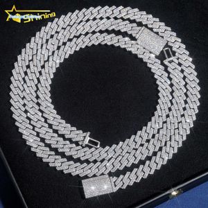 Lager 10mm halsband 925 Sterling Silver Gold Plated Hip Hop Jewelry VVS D Color Moissanite Cuban Link Chain