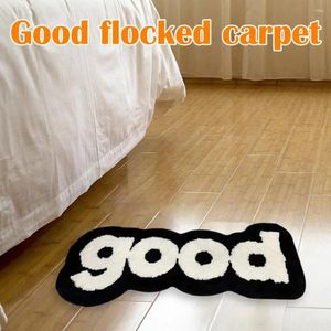 Bath Mats Oversized 40x85cm/60x105cm Good Black White Bathroom Floor Soft Tufted Rugs Mat Carpets Indoor Microfiber O5W0