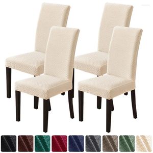 Chair Covers Slipcover Dining Spandex Seat Case Removable Anti-dirty Jacquard Strech Kitchen Cover El Wedding Banquet For