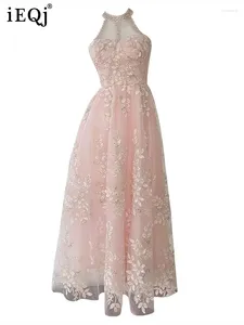 캐주얼 드레스 솔리드 스팽글 디자인 여성용 슬래시 칼라 하이 허리 슬레 이블 레스 우아한 드레스 여름 2024 36A1781