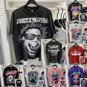 Hellstar Shirt Mens Women Designer Bottons Tops T Shirt Man S Casual Shirt Clothing Street Graffiti Literiting Tees L7HO#