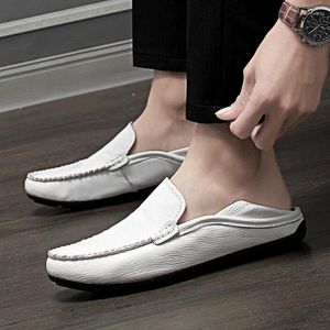 Casual skor mjuka botten män män uppsättning fötter loafers äkta läder mockasins andningsbara glid på körning
