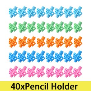 Upełnij 40pcs Pisanie ołówka dla dzieci Dzieci Naucz się ćwiczyć silikonowe pióro wspomagane Postawa Ortia uczniów