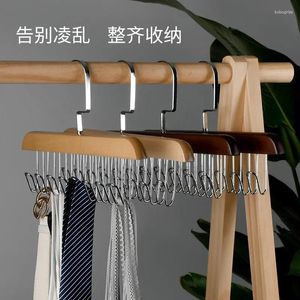 Cabides suspensórios de roupas íntimas de roupas de madeira maciça Bolsas de gola de madeira ganchos de madeira