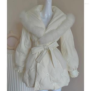 Casacos de trincheira feminina Casaco de algodão doce para mulheres elegantes estampas florais Slim A-Line acolchoado sobretudo espessura de jaquetas de inverno com capuz 2024