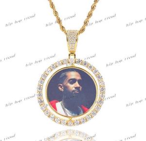 Hip hop moissanite photo memory pendants wholesale picture chains jewelry photo necklace pendant