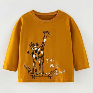 Brand Boys tshirt 100 Combed Cotton Baby Boy Clothes Long Sleeve Childrens Clothing Tops Kids Babe Tee Undershirt 240328