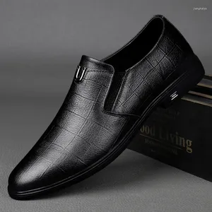 Casual Shoes Spring Autumn Men's äkta läderlätt Flat Park Walking Loafers pekade gratis leverans