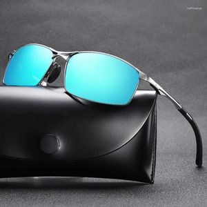 Óculos de sol Small Frame Square Men's Brand Designer Fashion Sun Glasses Men Men Direcionando Polarizado Eyewear UV400