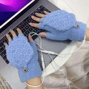 Carpets USB Electric Gloves Factory Direct Supply Knitted Square Jacquard Warm Hands In Winter