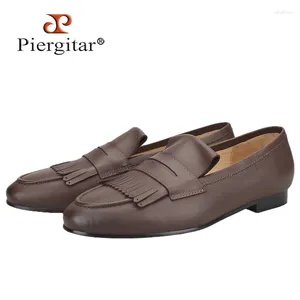 Casual Shoes Piergitar Handmade Genuine Leather Patchwork Men Penny Loafers For Fashion Party And Wedding Slip-On Male Dress Flats