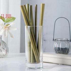 Conseguir canudos de palha de bambu de bambu Proteção ambiental reutilizável chá de vidro de vidro de vinho com limpeza de barras de cozinha de escova de acessórios