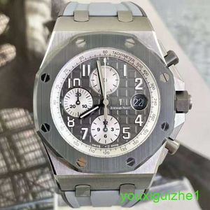 AP Brand Wristwatch Royal Oak Offshore Series 26470io Elephant Gray Titanium Alloy Back Transparent Mens Timing Fashion Leisure Business Sports Machinery Watch