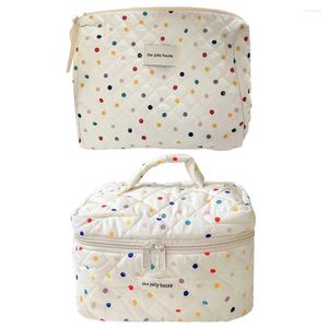 Bolsas de cosméticos bolinhas coloridas bolsa de higiene saco de grande capacidade Organizador de maquiagem Caixa de armazenamento para mulheres e meninas