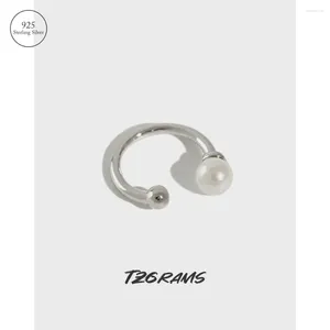 Серьги с серьгами tzgrams сплошное серебро 925 жемчужные манжеты маленькая ушная клипа с одной кусочкой корейская мода без дыхания для студенческих модных украшений