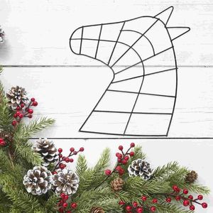 Decorative Flowers Christmas Garland Durable Wreath Frame Party Making Tool Iron Horse Shaped Rack Hanging Metal Flower