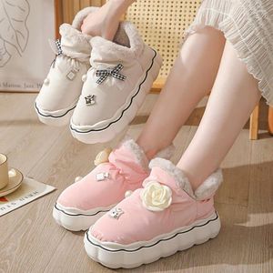 Casual Shoes Womens Snow Boots With Cute Bowknot Non Slip Outdoor 2024 Winter For Girls Waterproof Plush Thick Sole Light Ankle Boot