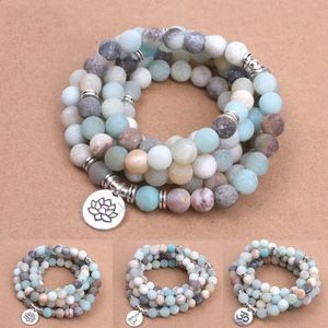 Kvinnors armband ite bönpärlor energi med lotus om buddha yoga 108 mala meditation halsband smycken bijoux 240403