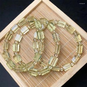Figurki dekoracyjne naturalne cytrynowe faseta kubełko koralika bransoletka szlachetna kryształ reiki leczenie fengshui biżuteria prezent 1pcs