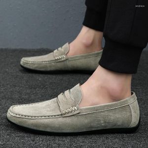 Casual Buty Mokasyny Mężczyzny trend modowy Peas Groch zamszowy Flat Confight Młodzież na wiosenny jesień Rozmiar mężczyzn 45