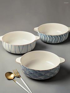Miski japońska ceramiczna podwójna zupa do ucha miska domowa zastawa stołowa LAMIAN MAKODLES DUŻE