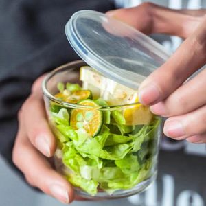 Kaseler Isıya dayanıklı yüksek borosilikat cam kase salata mikrodalga sofra takımı dondurma ısı geçirmez puding yemek takımı
