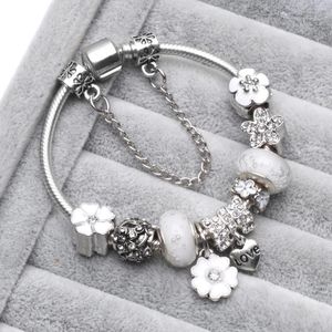 Strand 1pc Vintage Diy Bubble Glass Bead Love Letter Pinging for Women's Bracelet