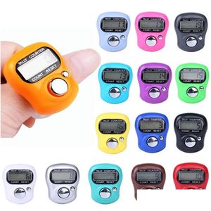 Counters Wholesale Mini Hand Hold Tally Counter Lcd Digital Sn Finger Ring Electronics Head Count Buddha Electronic Drop Delivery Offi Dhxjg