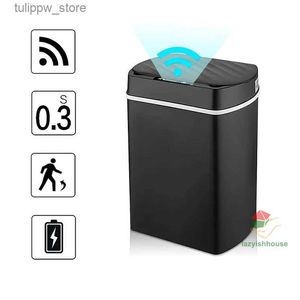 Avfallsbackar Smart Trash Can For Kitchen House SMART HOME DUSTBIN TOBIN REPTASKET BAMBRAG AUTOMATISK SENSOR TRASH CAN GÖRBAG BIN RENGÖRING VERKTYG L46