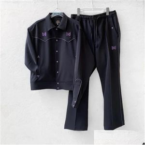 Pantaloni da uomo aghi da uomo piwboy uomini uomini donne pantaloni farfalla ricamato pantaloni all'interno dell'abbigliamento abbigliamento per la consegna di tag drop drop dhem2