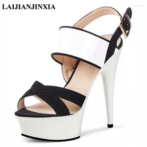 Dress Shoes Sexy Women 15cm High Heel Sandals Female Heels Model Shows Catwalk Night Cllub Pole Dance