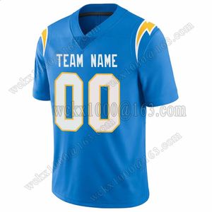 Anpassad anpassa sydd på namn nr Justin Herbert Joey Bosa Khalil Macks Derwin James Stitch Jersey 240402