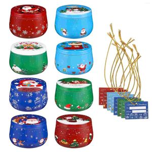 Garrafas de armazenamento Candy de Natal Tin Vange Varda de vela