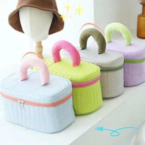 Bolsas de cosméticos grandes vintage multifuncionais simples contraste colorido quadrado triângulo de maquiagem de maquiagem saco de armazenamento de viagem higiene pessoal