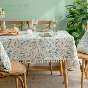 Tanta de mesa de algodão e linho Arte do chá retangular pequena família retro artística retro toalha de mesa