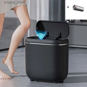 Waste Bins 14L Automatic Sensor Trash Can Electric Touchless Smart Bin Kitchen Bathroom Waterproof Bucket Garbage With Lid Home Wastebasket L46