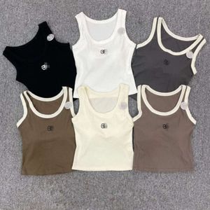 2024 Väst yogatank inomhus sport bh fiess Vest Gymkläder Kvinnor underkläder Padded Running Tee Tops Half Strap MGJ668